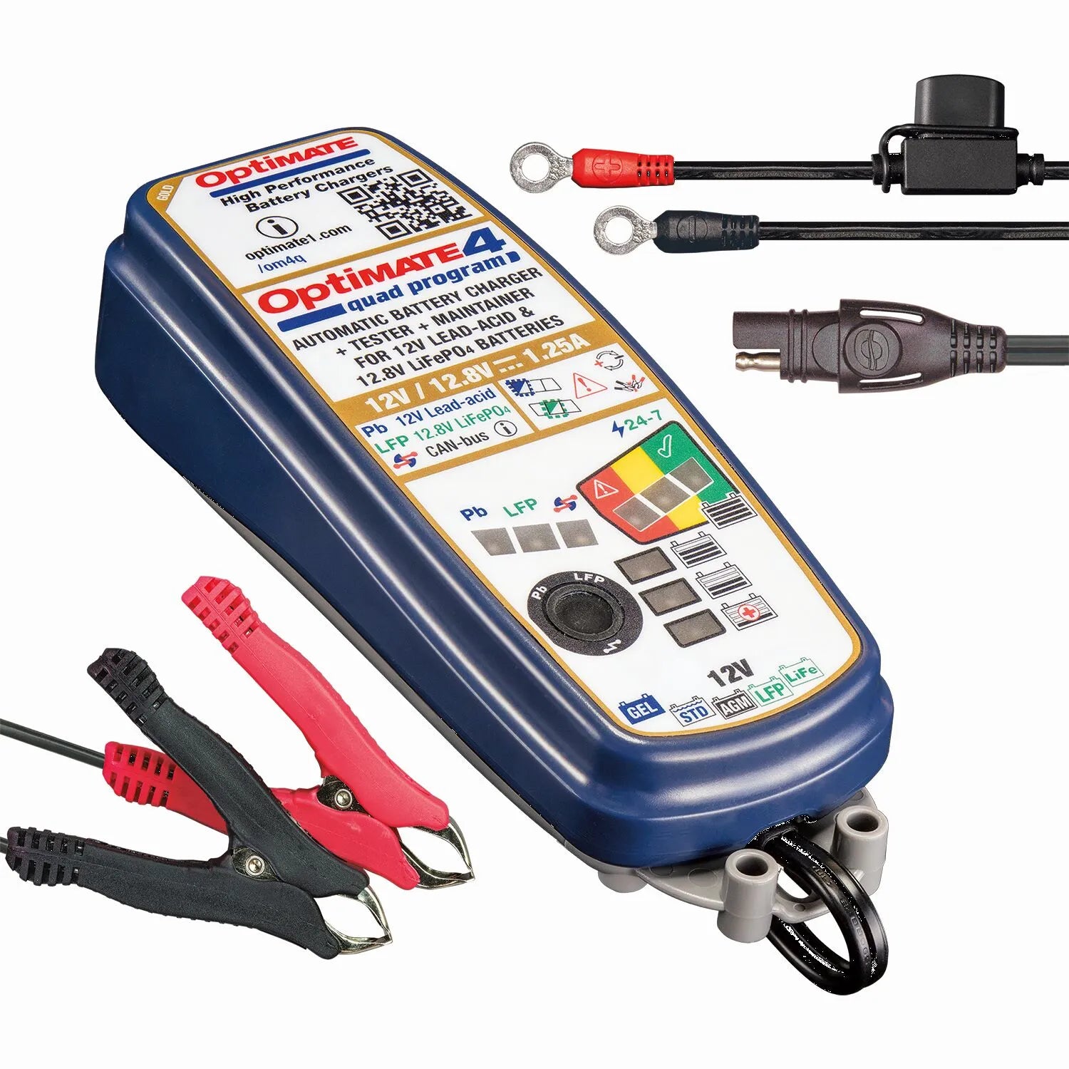 Tecmate Optimate 4 Quad Program 12v Battery Charger