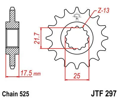 Jt Sprockets Front Sprocket Rubber Cushioned 525