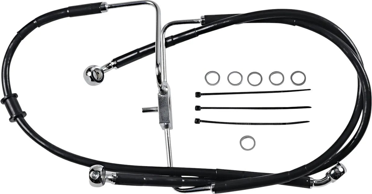 Drag Specialties Verlängerte Bremsleitung 33" Edelstahl vorne