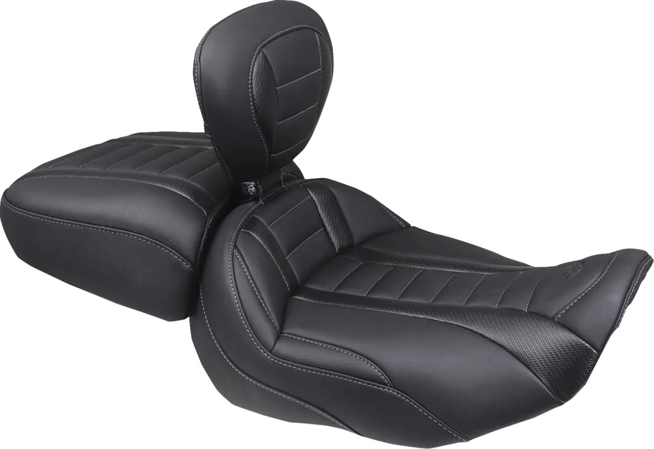 Mustang Wide Deluxe Touring Passenger Seat - For Harley Davidson
