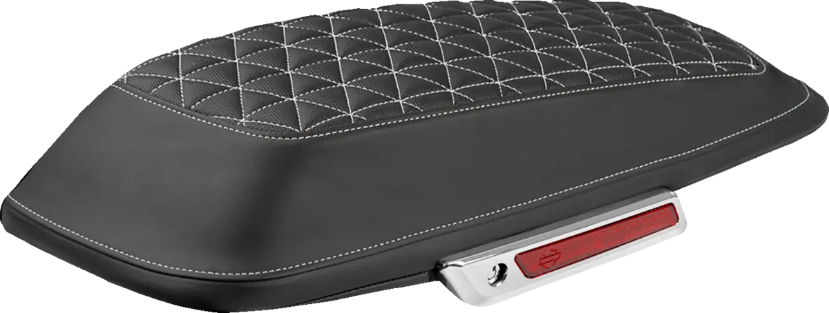 Saddlemen Tri-Gripper Black White Stitch Saddlebag Lid Covers