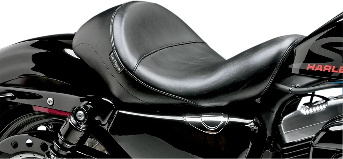 Le Pera Aviator Solo Seat - Black Vinyl - For Harley Davidson