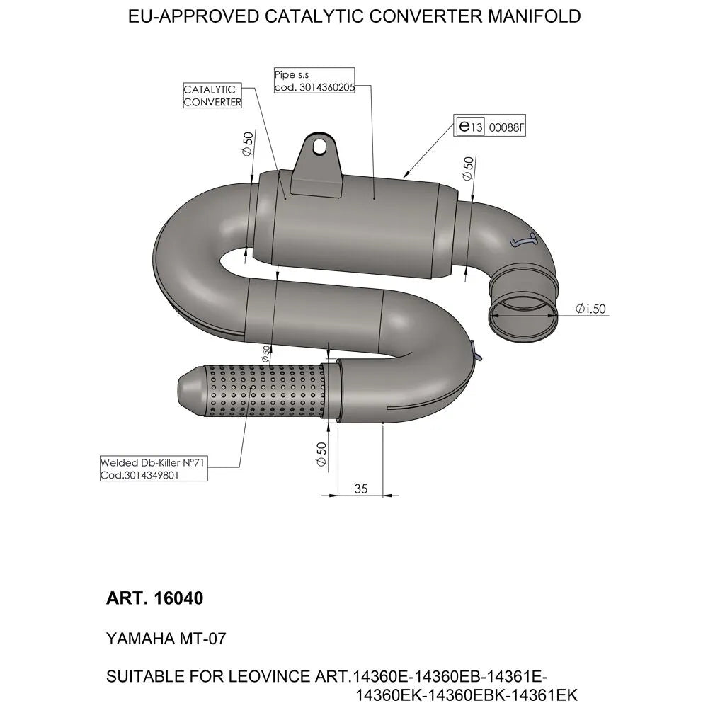 Leovince Catalytic Converter Manifold