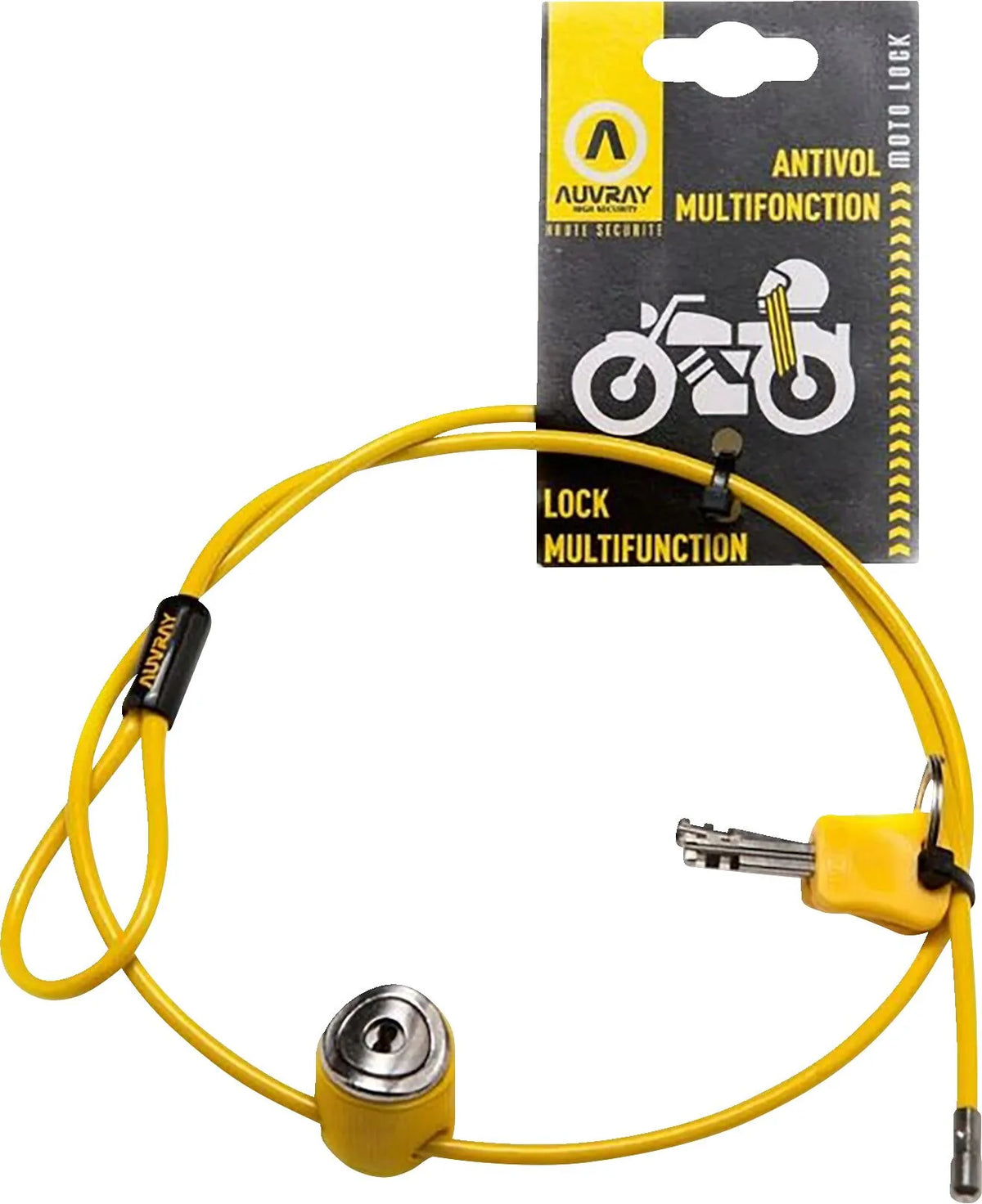 Auvray Multifunction Cable Lock - 4mm x 90cm - Yellow - ADCNKAUV