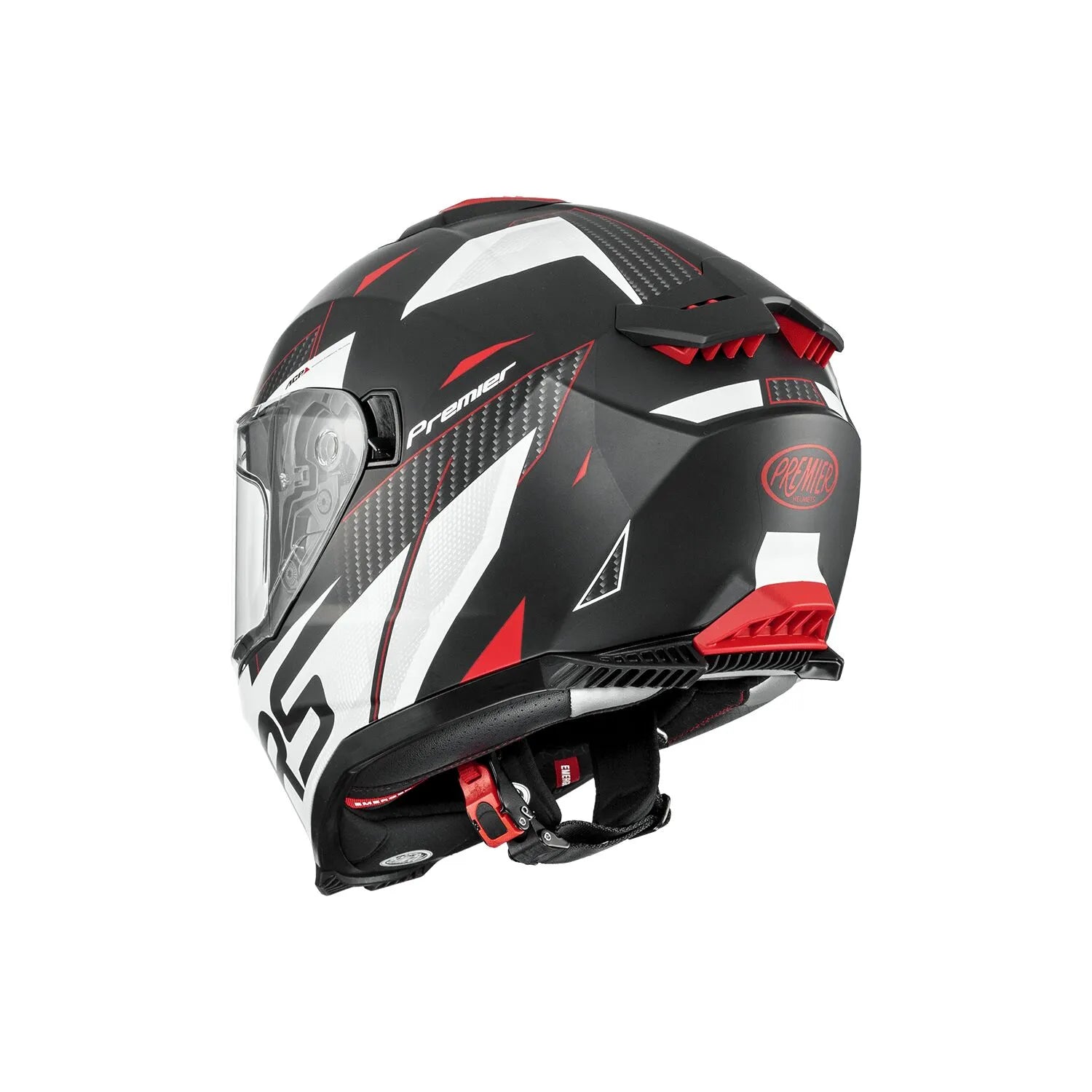 Premier Helmets Typhoon Full Face Helmet Matte Red White Gray