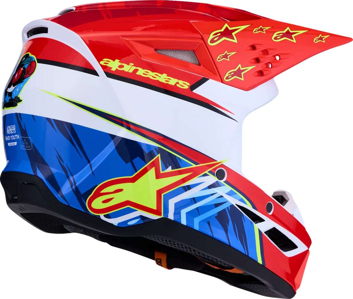 Alpinestars SM3 Falcon Youth Helmet Red/White/Blue Yellow