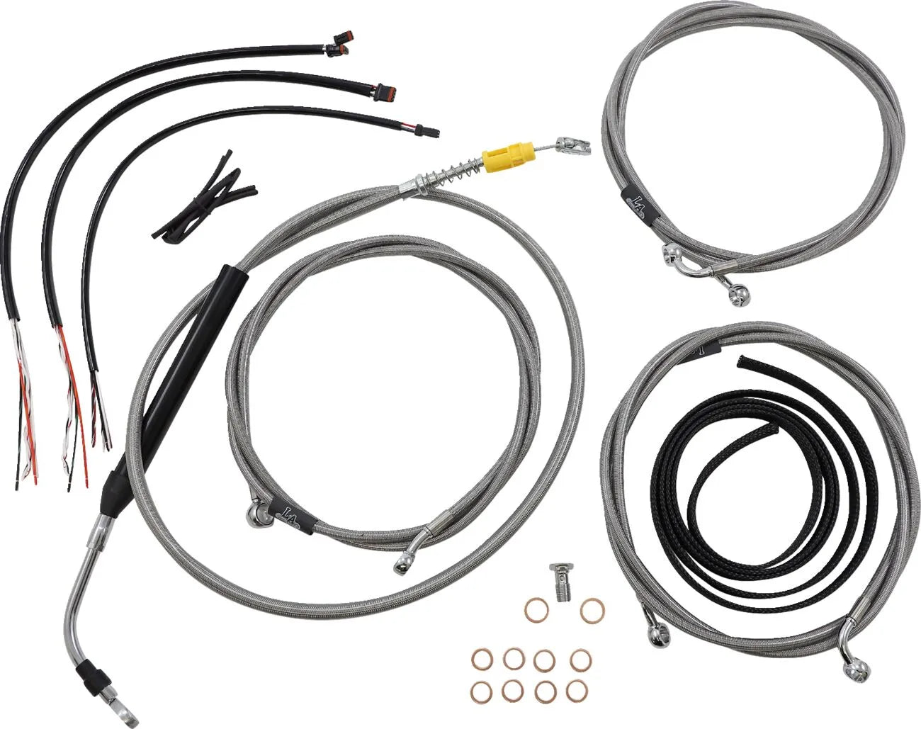 La Choppers Complete Handlebar Cable/Brake Line Kit for Ape