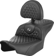Saddlemen Roadsofa Seat - Honeycomb Stitching - For Harley Davidson