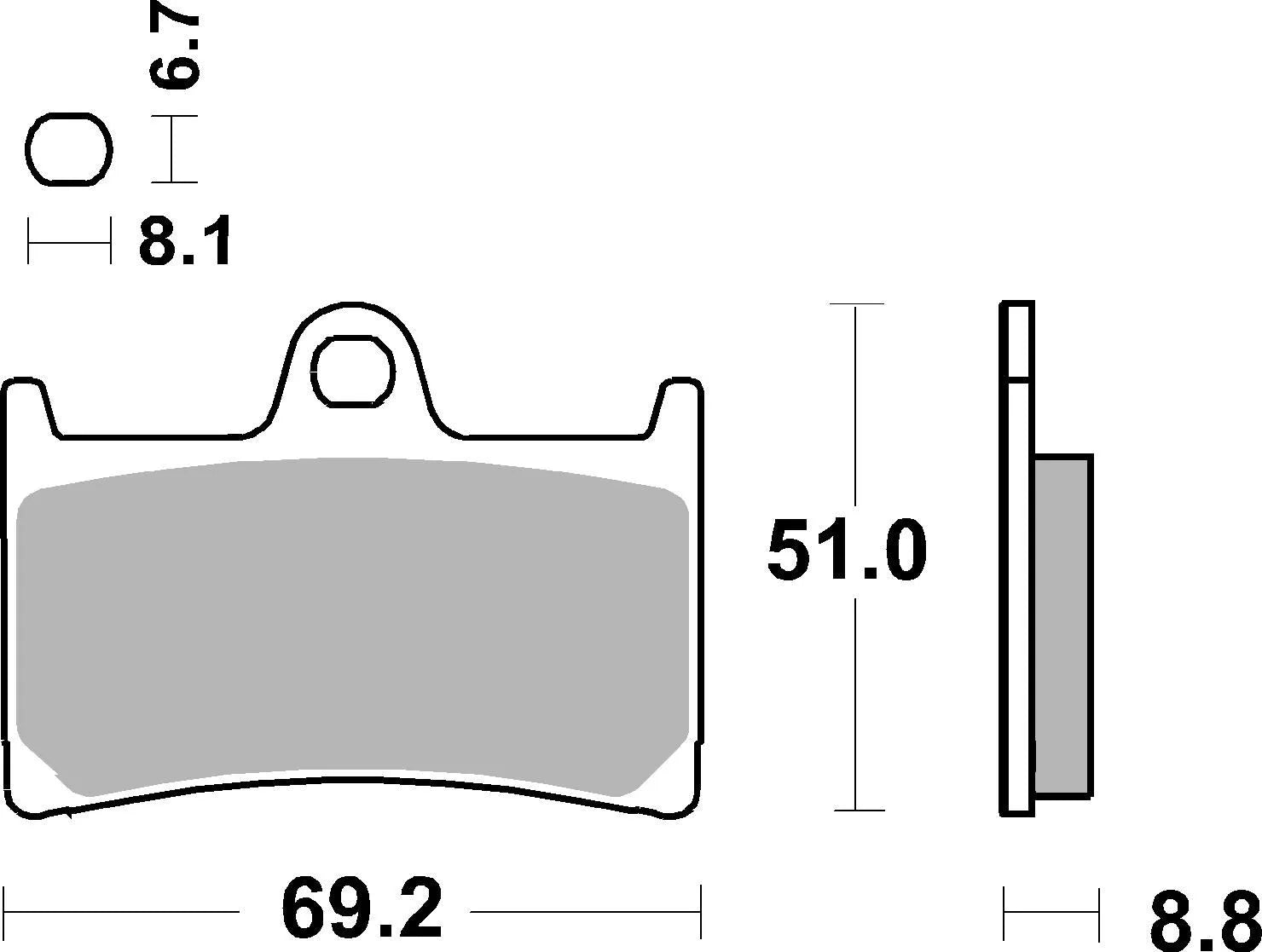 SBS HF Street Ceramic Organic Bremsbeläge - Vorne