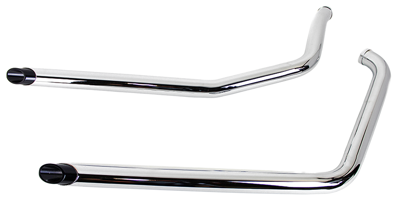 V-Twin Drag Pipe Set with Short Black Slash Tips – Exhaust