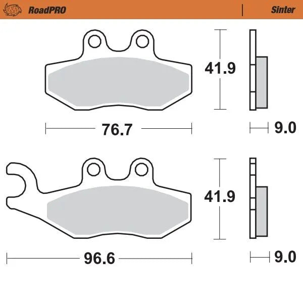 Moto-master Roadpro Sinter Scooter Bremsbelag - Verbesserte Leistung - Vorne & Hinten