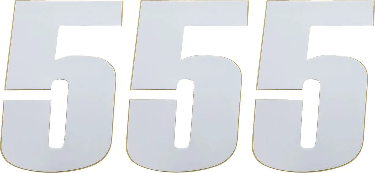Moose Offroad Vinyl Race Numbers - 6" White (3-pack)