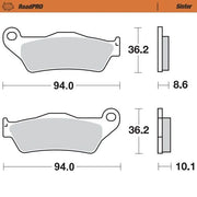 Moto-master Roadpro Sinter Bremsbelag Hinten - Hinten