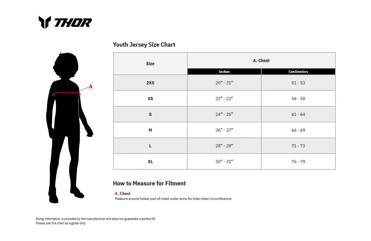 Thor Youth Launchmode Shockie Jersey Fluorescent Orange/Black