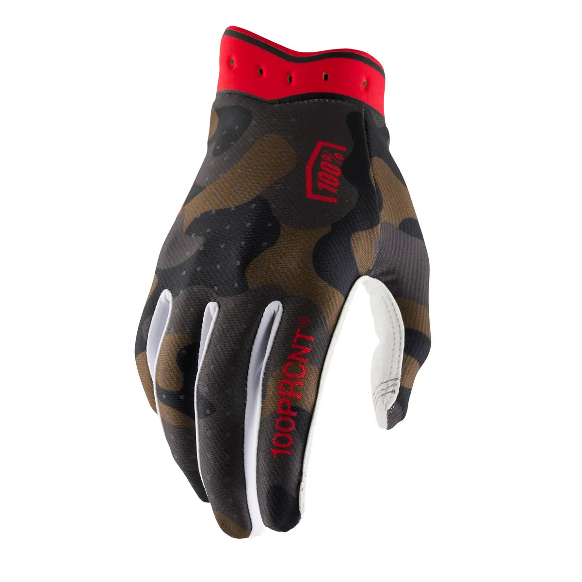 100% Itrack Gloves - Red/White/Camouflage