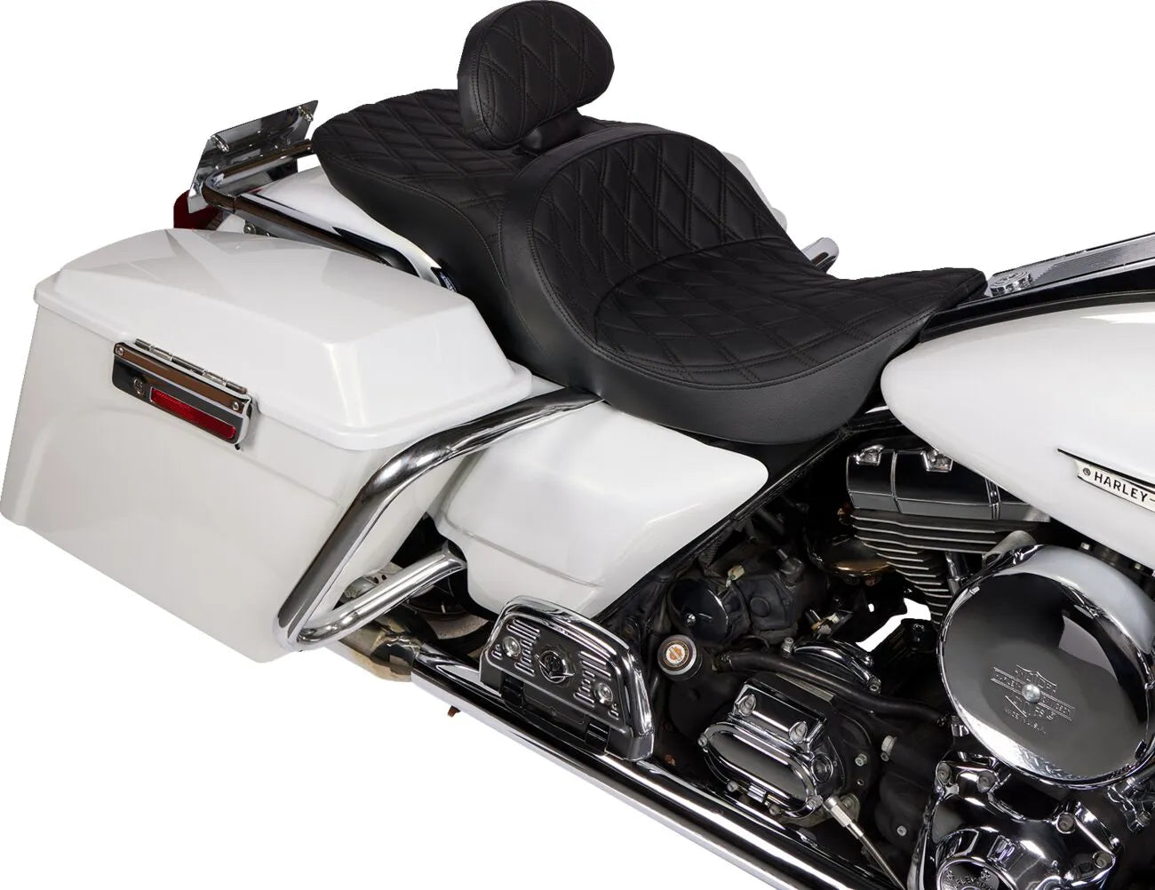 Drag Specialties Freedom Touring Seat - Black - For Harley Davidson