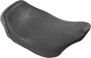 Le Pera Bare Bones Solo Seat - Black Croc - For Harley Davidson