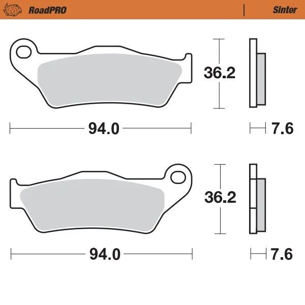 Moto-Master Roadpro Sinter Bremsbelag Hinten - Hinten