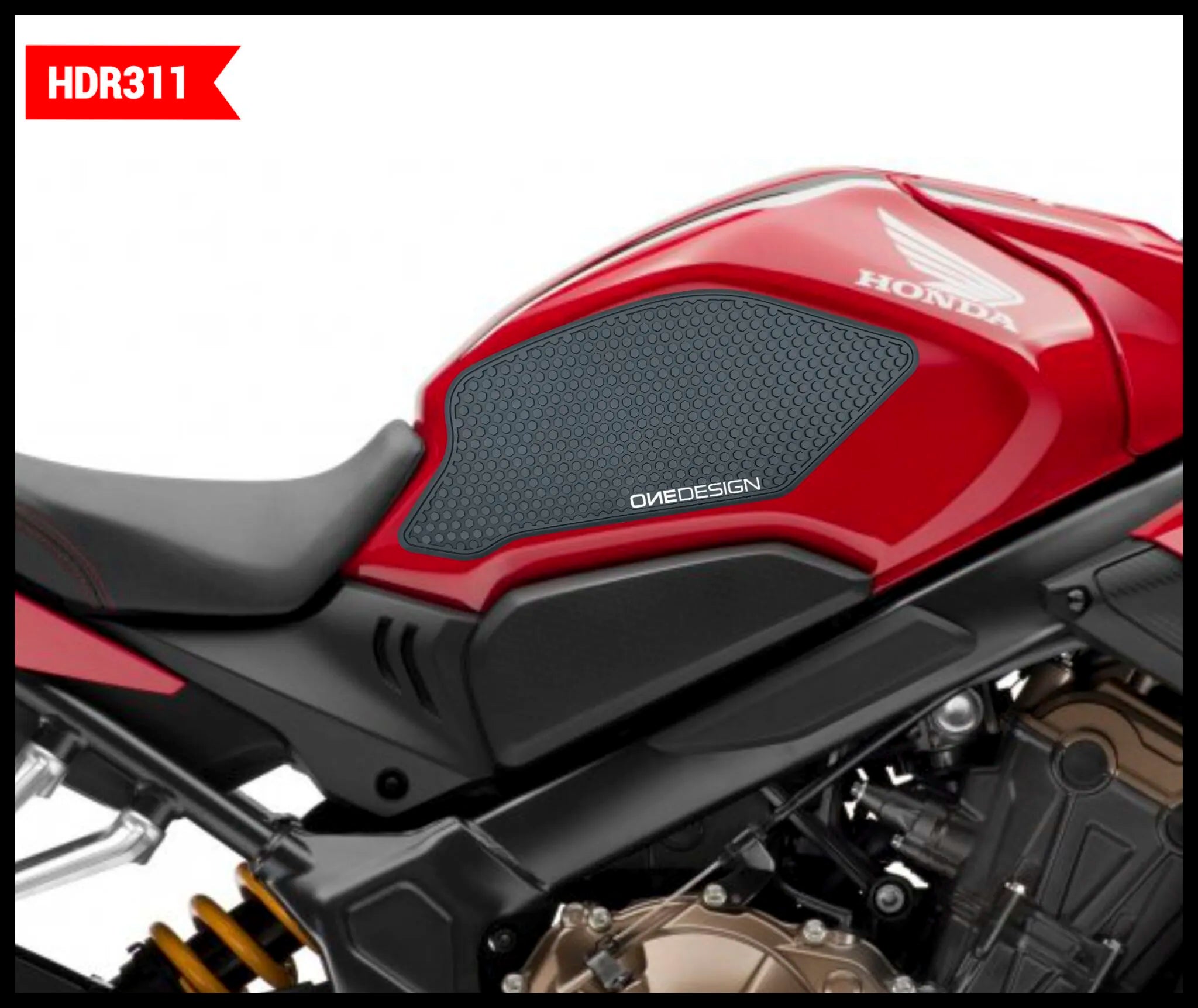 Onedesign Tank Grip For Honda - Black Resin Tank Pad