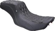 Mustang Double Diamond Squareback Seat - For Harley Davidson