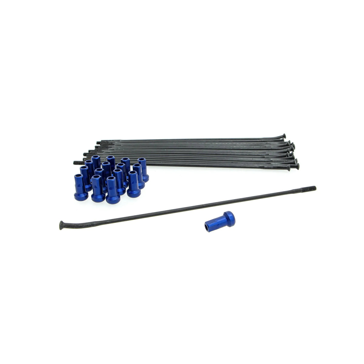Kite Front Spoke and Nipple Kit 19" Black Blue