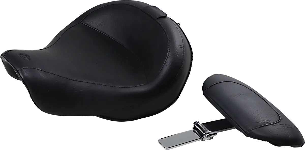 Mustang Wide Solo Seat With Removable Backrest - For Harley Davidson