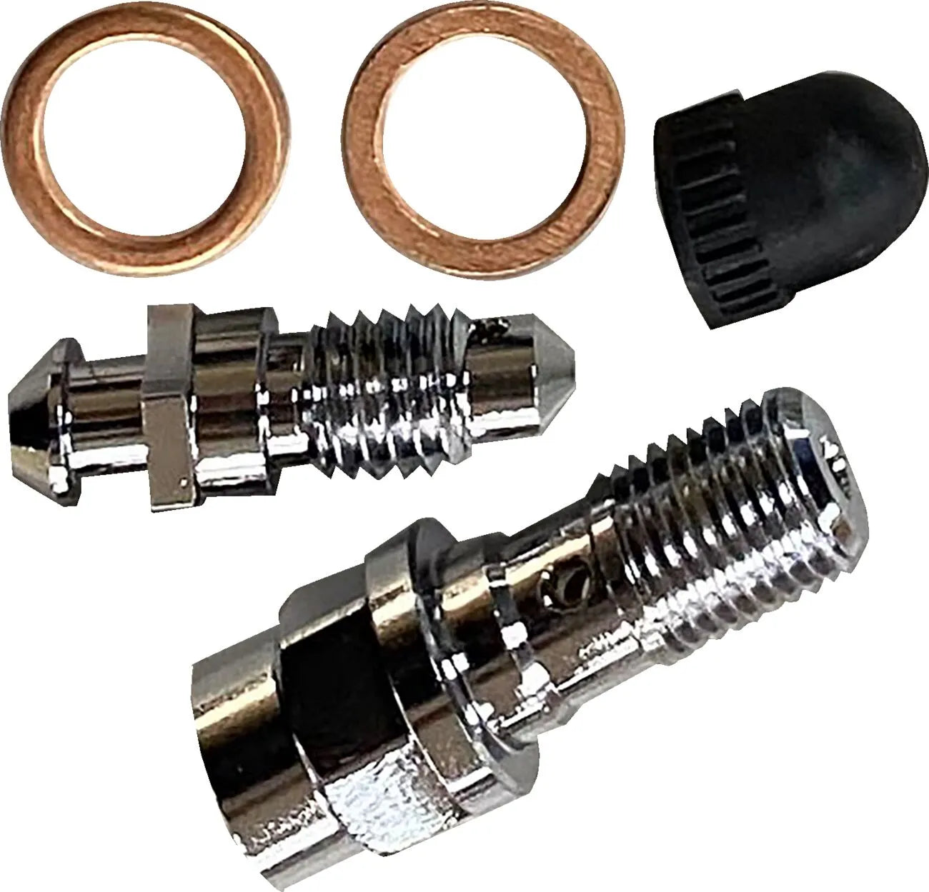 Drag Specialties Chrom-Entlüftungsnippel-Satz für Bremssättel