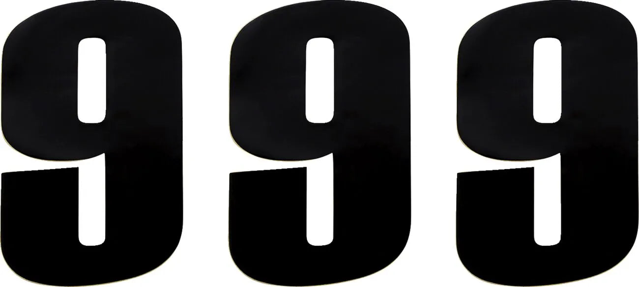 Moose Offroad Vinyl Race Numbers 6" Black (3-pack)