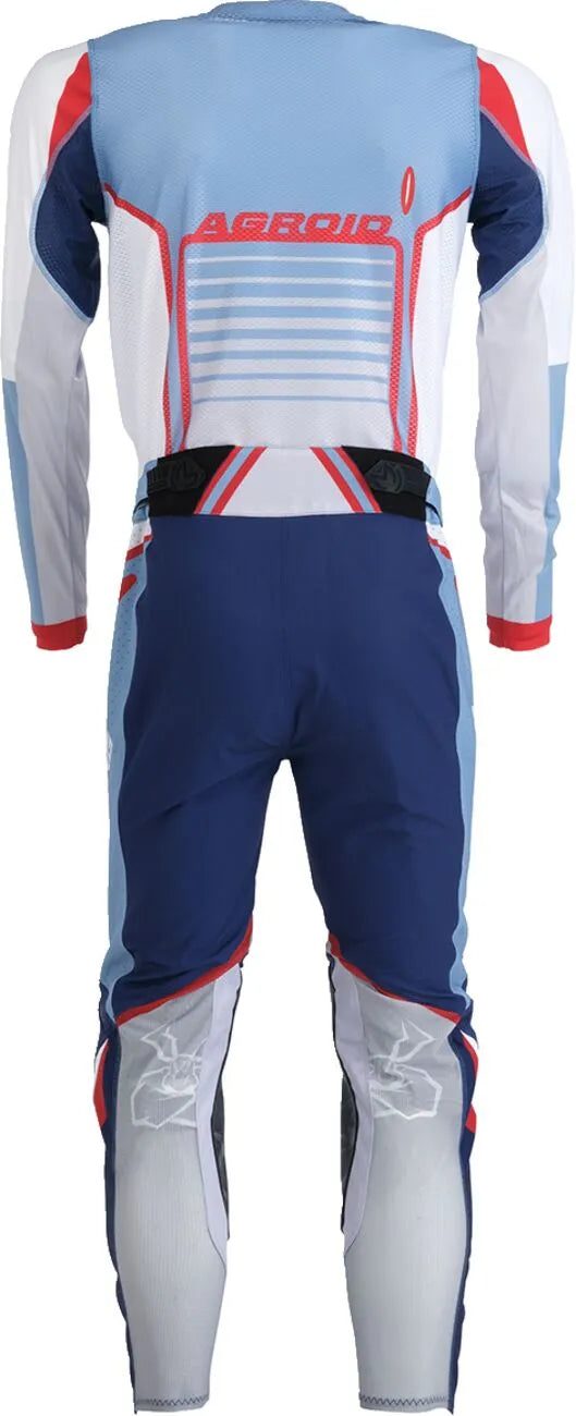 Moose Offroad Agroid Pants For Men - Light Blue/Dark Blue/Light Gray/Red/White