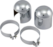 Drag Specialties Chrome Shock Top Caps For Harley Swingarm