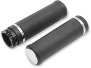 Drag Specialties Rubber Grips - Black, 1-inch