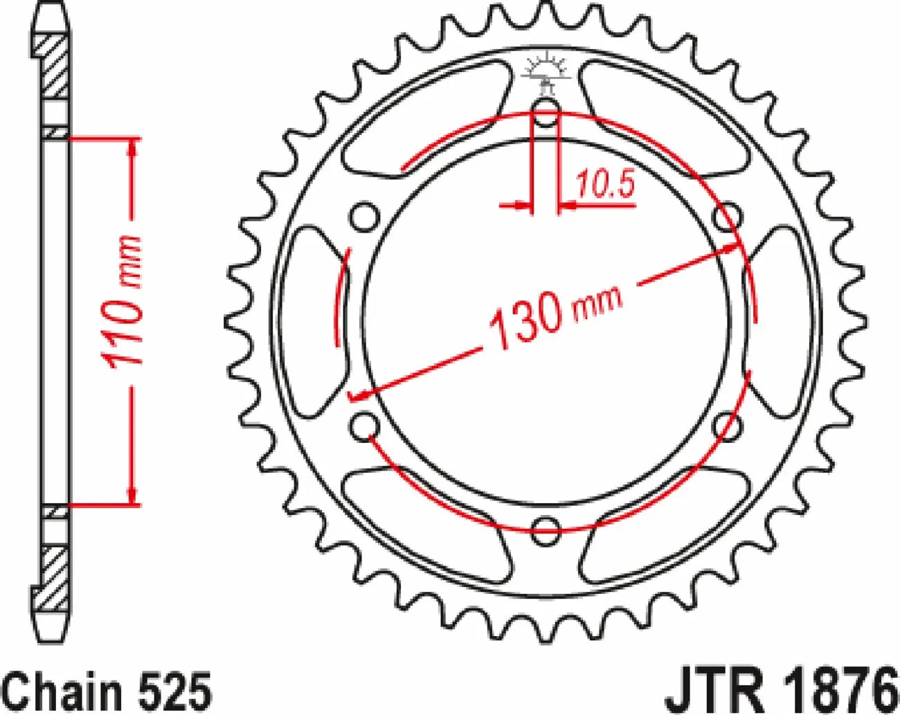 Jt Sprockets Steel Rear Sprocket 525-42t