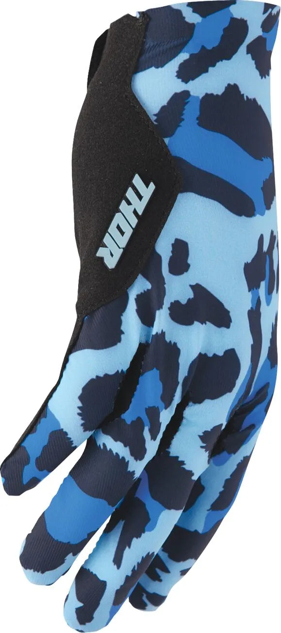 Thor Sportmode Cheetah Gloves - Black/Blue/Midnight