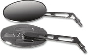 Emgo Billet Mirror - Chrome, Oval, Short Stem