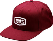 100% Icon Flat Bill Snapback Hat