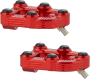 Arlen Ness Mx Foot Pegs - Red Billet Aluminum