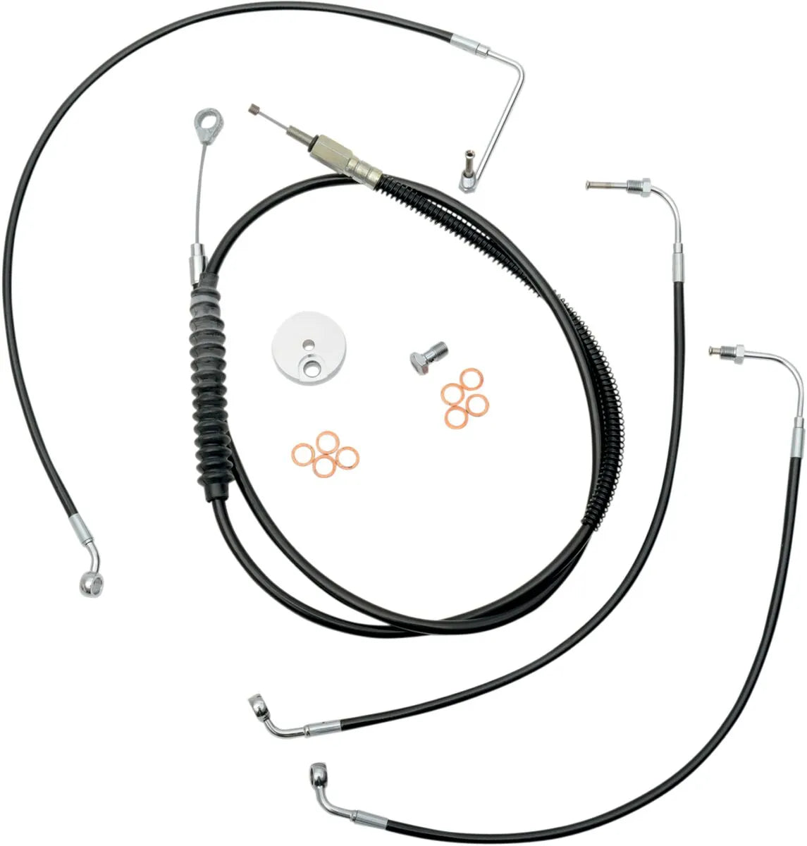 LA CHOPPERS Standard Black Vinyl Handlebar Cable Kit