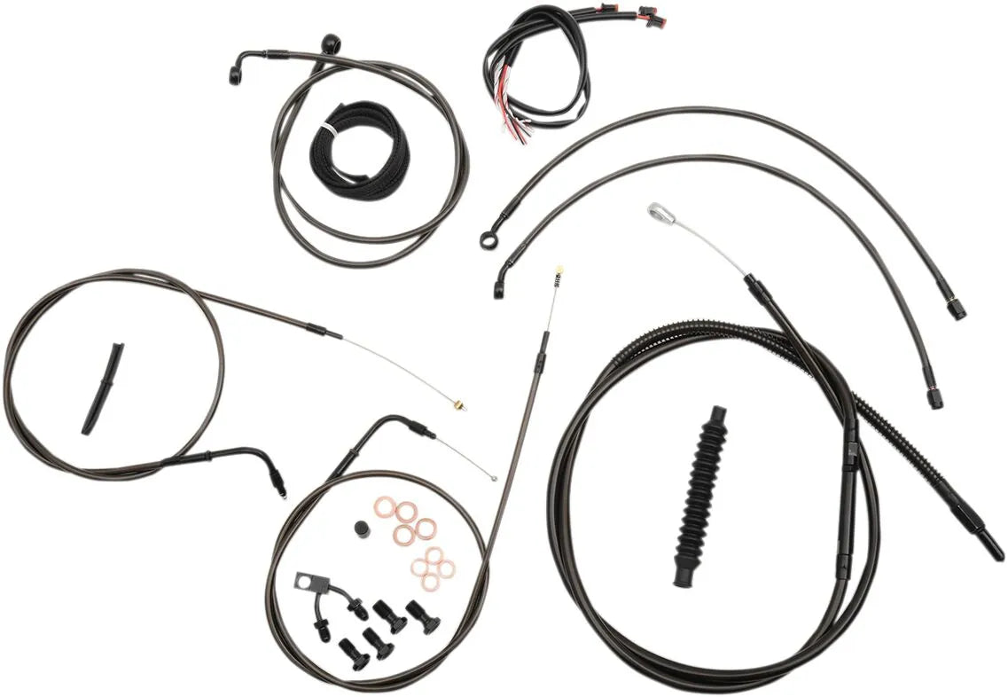 La Choppers Midnight Braided Handlebar Cable/Brake Line Kit