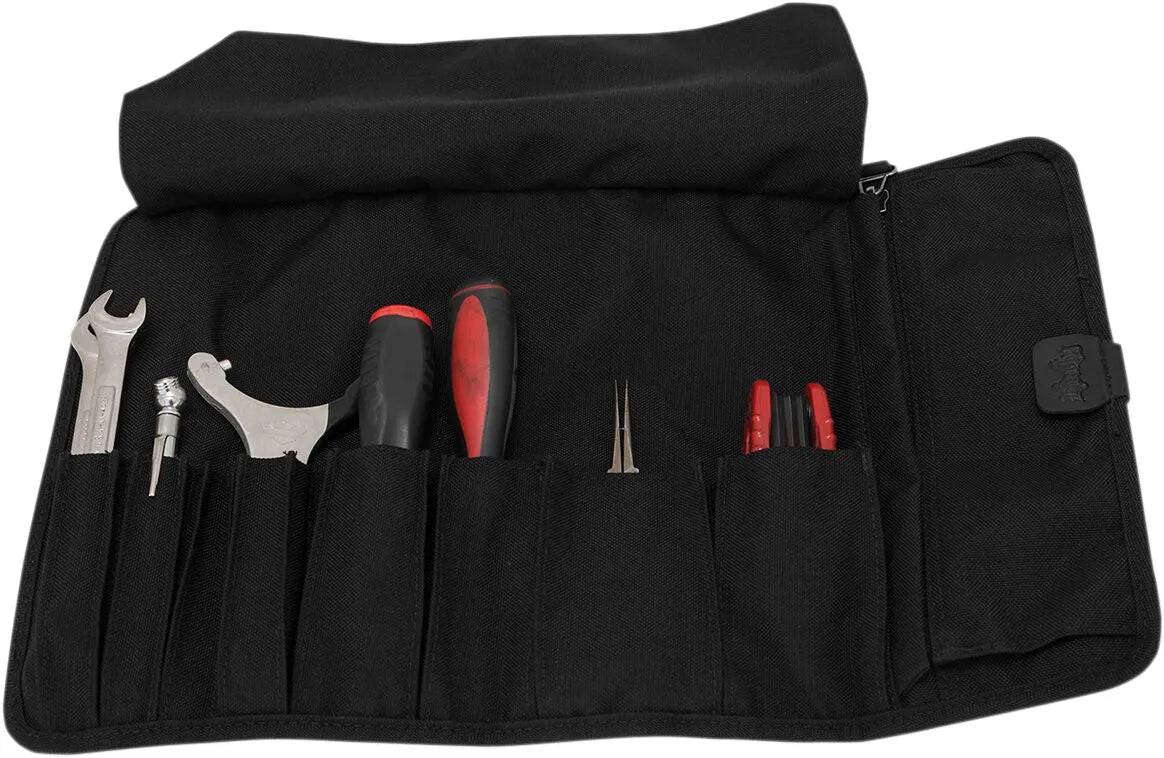 Burly Brand Tool Roll - Black Leather & Cordura