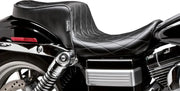 Le Pera Cherokee Seat - Black Vinyl, King/queen - For Harley Davidson