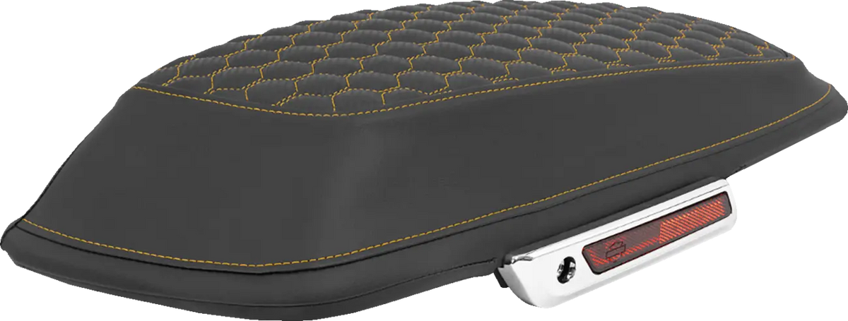 Saddlemen Honeycomb Saddlebag Lid Covers Gold Stitch for Bagger