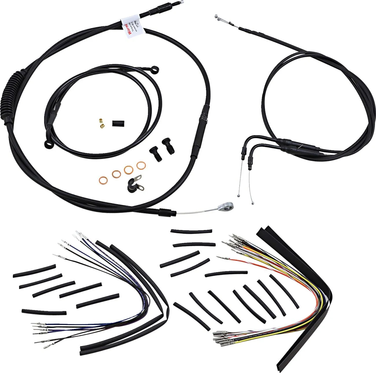 BURLY BRAND Complete Vinyl Handlebar Cable Kit for Ape Hangers