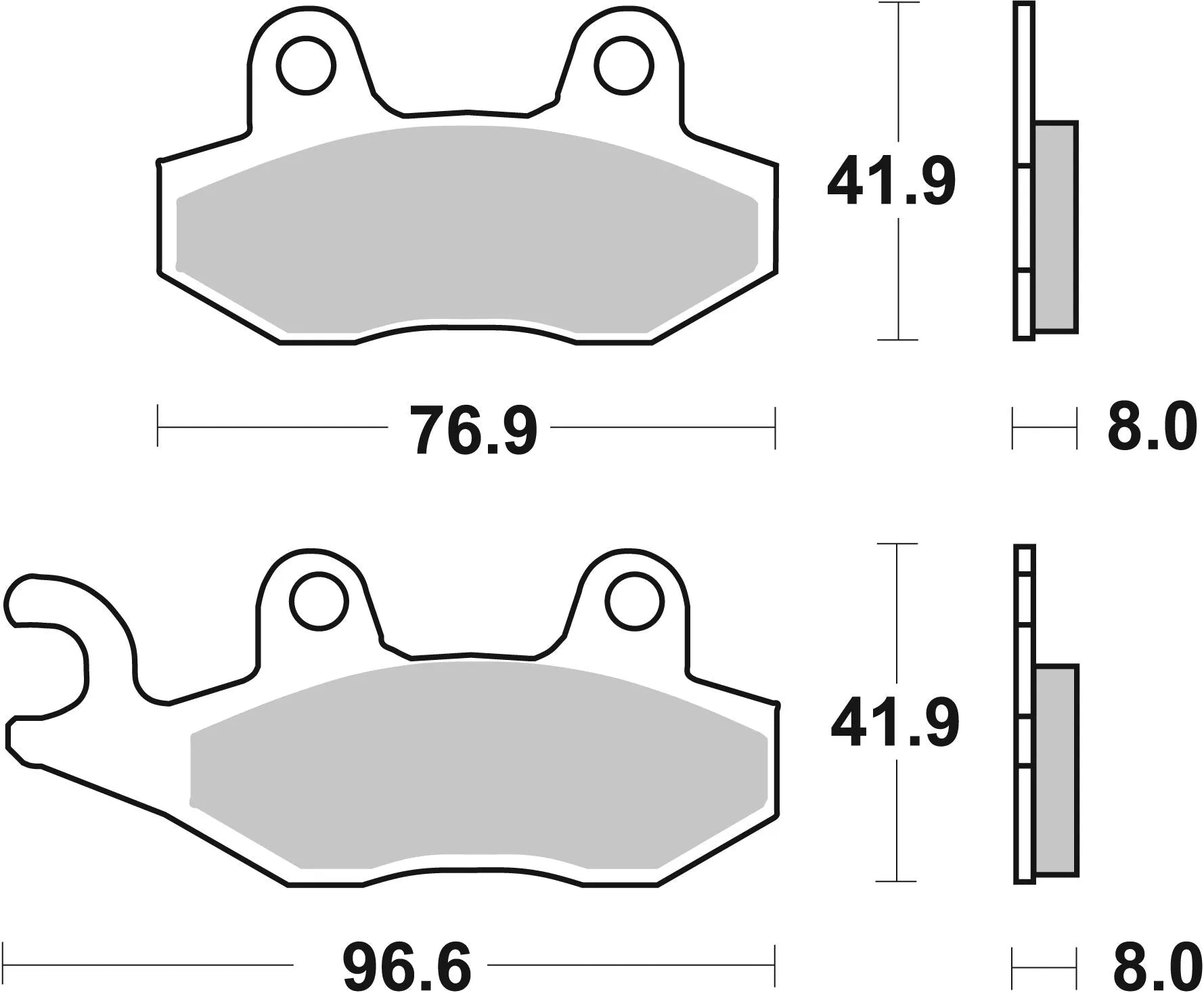 Sbs Ms Scooter Maxi Sinter Bremsbeläge (Satz mit 2) - Vorne & Hinten