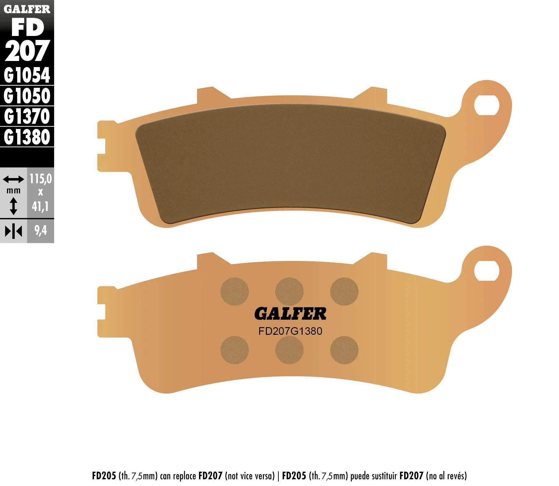 Galfer Hh Sintered Brake Pads For Motorcycle - Front & Rear