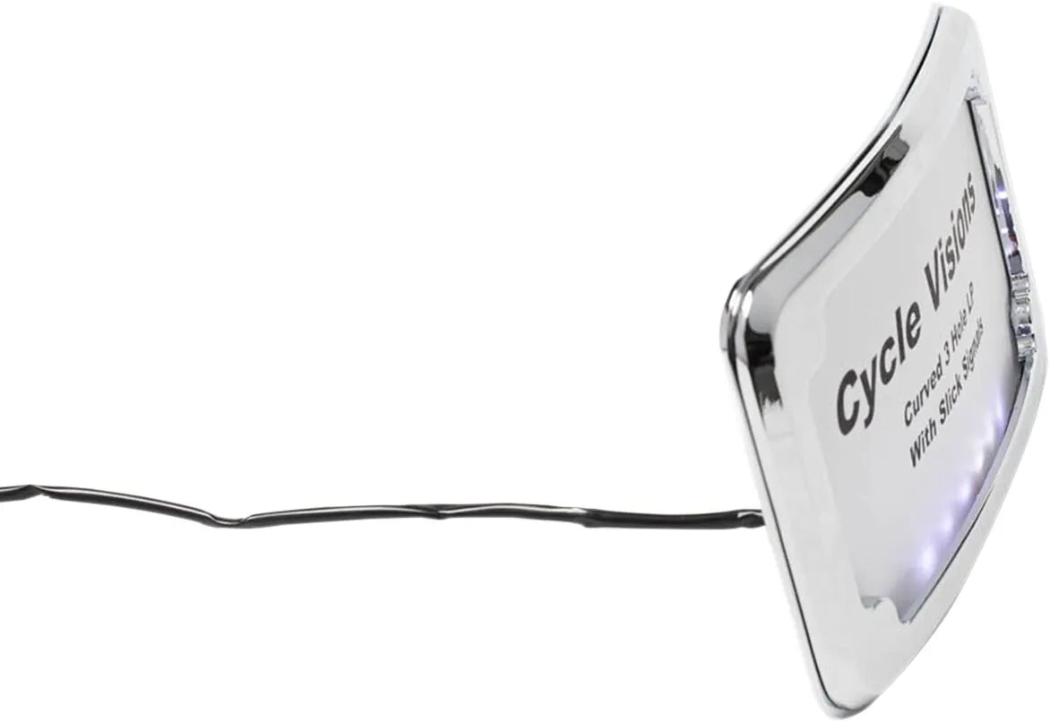 Cycle Visions Led Lighted License Plate Frame - 3-hole Mount