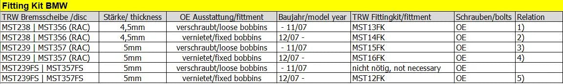 Trw Round Fixed Brake Rotor 305mm - Front
