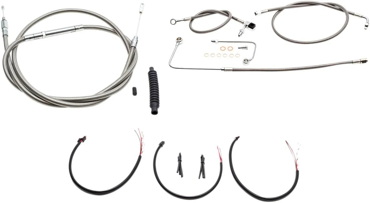 LA CHOPPERS Stainless Braided Cable/Brake Line Kit 12"-14"