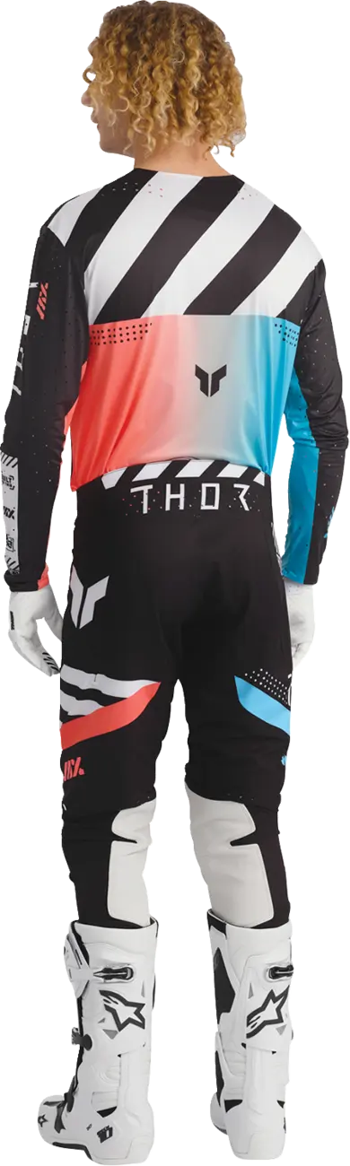 Thor Sportmode Synth Jersey - Black/White/Turquoise/Coral