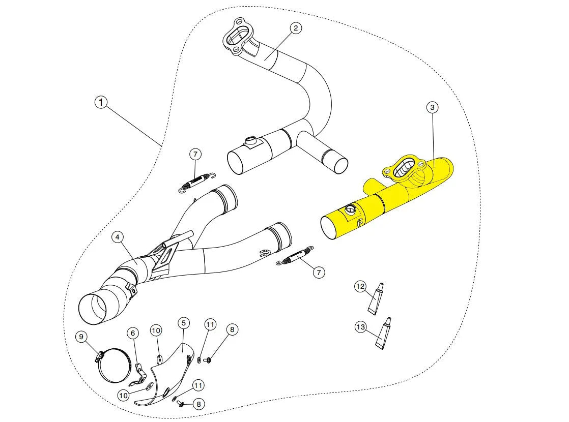 Akrapovic H-b12r4r Krümmer und Sammler für Auspuffanlagen