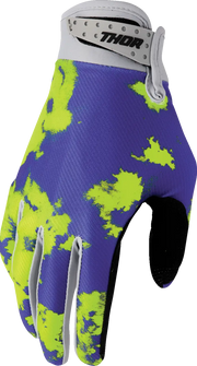Thor Launchmode Bleach Mx Gloves - Black/Gray/Purple/Acid